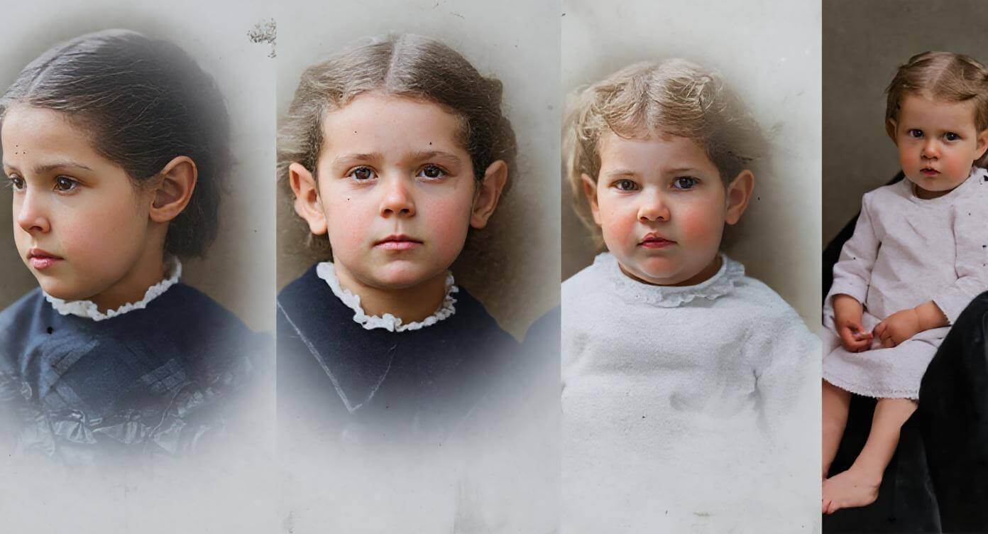 Spafford Children Photos (Restored and Colorized)